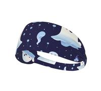 Bandeau de sport élastique HYTTER mignon fantôme Halloween image Spandex doux, respirant, séchage rapide