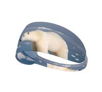 Bandeau de sport élastique HYTTER Ours polaire Ice Picture Spandex, doux, respirant, séchage rapide