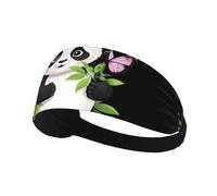 Bandeau de sport élastique HYTTER Panda Papillon Fleur Image Spandex Doux Respirant Séchage Rapide