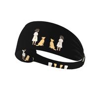 Bandeau de sport élastique HYTTER The Story of People and Dogs Picture Spandex, doux, respirant, séchage rapide