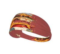 Bandeau de sport élastique imprimé Comic Burger : bandeau élastique pour la course à pied, la gym, le cyclisme, le yoga, le fitness et les voyages