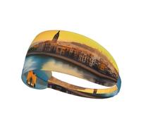 Bandeau de sport élastique imprimé coucher de soleil à Barcelone : bandeau élastique pour course à pied, gym, cyclisme, yoga, fitness et voyage