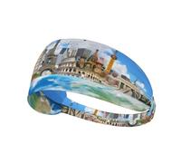 Bandeau de sport élastique imprimé des bâtiments célèbres pour le sport, les voyages et le fitness en intérieur