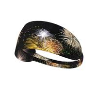 Bandeau de sport élastique imprimé Happy New Year bandeau de sport élastique adapté pour le sport, les voyages et le fitness en intérieur