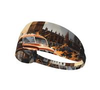 Bandeau de sport élastique imprimé London Color Taxi - Pour course à pied, fitness, tennis, yoga