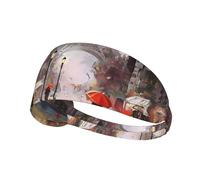 Bandeau de sport élastique imprimé Rainy Street In Paris - Bandeau de sport extensible adapté pour le sport, les voyages et le fitness en intérieur