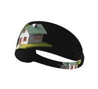 Bandeau de sport élastique MJHKXLJ A Small Green House Impression Spandex, doux, respirant, séchage rapide