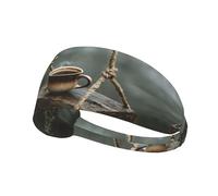 Bandeau de sport élastique MJHKXLJ Coffee on The Swing Imprimé Spandex doux, respirant, séchage rapide