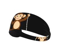 Bandeau de sport élastique MJHKXLJ Little Monkey on The Swing Printing Spandex, doux, respirant, séchage rapide