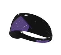 Bandeau de sport élastique MJHKXLJ Little Purple House Under The Starry Sky Impression Spandex, doux, respirant, séchage rapide