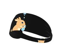 Bandeau de sport élastique MJHKXLJ Petit Lapin Collecte des gouttes d'eau Impression Spandex Doux, Respirant, Séchage Rapide