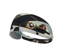 Bandeau de sport élastique MJHKXLJ World War 2 Aircraft Impression Avion Spandex doux, respirant, séchage rapide