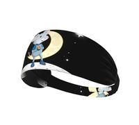 Bandeau de sport élastique Motif YYHWHJDE Mouse sur la lune Séchage rapide Évacuation de l'humidité