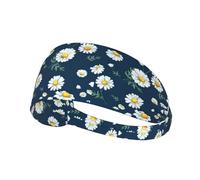 Bandeau de sport élastique multifonction et confortable avec impression marguerite - Léger et décontracté - Pour activités de plein air