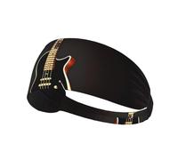 Bandeau de sport élastique noir en forme de guitare, doux et respirant, à absorption rapide de la transpiration, idéal pour le yoga, la course à pied et le fitness féminin. Restez au sec !