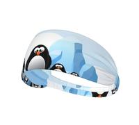 Bandeau de sport élastique Penguin Antarctica Ice imprimé bandeau de sport extensible adapté pour le sport, les voyages et le fitness en intérieur