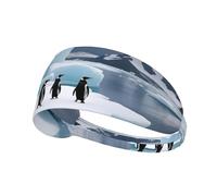 Bandeau de sport élastique pour cheveux Motif pingouins YYHWHJDE sur l'iceberg Séchage rapide Évacuation de l'humidité