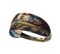Bandeau de sport élastique pour cheveux Motif YYHWHJDE Phare Peinture Diamant Doux Respirant Séchage rapide