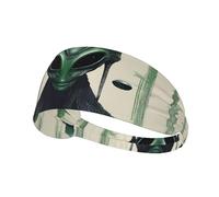 Bandeau de sport élastique pour cheveux YYHHAOFA avec imprimé frère à tête verte - Doux, respirant, séchage rapide
