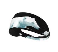 Bandeau de sport élastique pour cheveux YYHHAOFA Natation Ours polaire Impression Doux, respirant, séchage rapide