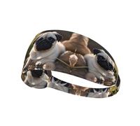 Bandeau de sport élastique pour cheveux YYHWHJDE Chiots Carlin Doux Respirant Séchage rapide