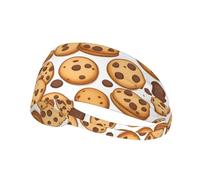 Bandeau de sport élastique pour cheveux YYHWHJDE Cookies Nourriture Pépites de chocolat Biscuits Image Séchage Rapide Évacuation de l'humidité