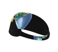 Bandeau de sport élastique pour cheveux YYHWHJDE Dauphin tenant une image de fleurs, séchage rapide, évacuation de l'humidité