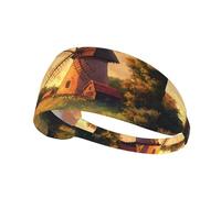 Bandeau de sport élastique pour cheveux YYHWHJDE Le moulin à vent sur la prairie Image douce, respirante, séchage rapide