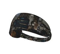 Bandeau de sport élastique pour cheveux YYHWHJDE New York Night View Motif doux, respirant, séchage rapide
