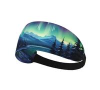 Bandeau de sport élastique pour cheveux YYHWHJDE Northern Lights Peinture, doux, respirant, séchage rapide