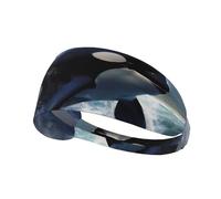Bandeau de sport élastique pour cheveux YYHWHJDE Orque Killer Whale Prints Spandex, doux, respirant, séchage rapide