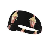 Bandeau de sport élastique pour cheveux YYHWHJDE Popcorn dans bonnet de Père Noël Spandex doux, respirant, séchage rapide