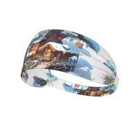 Bandeau de sport élastique pour cheveux YYHWHJDE Snow House à côté du sapin, séchage rapide, évacuation de l'humidité