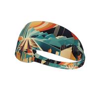 Bandeau de sport élastique pour cheveux YYHWHJDE Un monde coloré, doux, respirant, séchage rapide