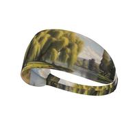 Bandeau de sport élastique pour cheveux YYHWHJDE Willow Trees au bord du lac Image douce, respirante, séchage rapide