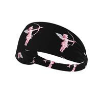 Bandeau de sport élastique pour femme et homme Motif Cupidon Rose YYHHAOFA