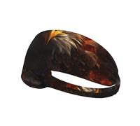 Bandeau de sport élastique pour femme et homme Motif drapeau américain YYHWHJDE Aigle de feu