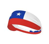 Bandeau de sport élastique pour femme et homme Motif drapeau du Chili YYHHAOFA