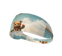 Bandeau de sport élastique pour femme et homme Motif YYHWHJDE Bear Chasing Ballons