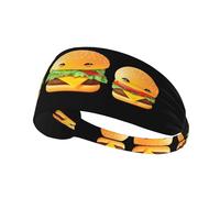 Bandeau de sport élastique pour femme et homme Motif YYHWHJDE Happy Burger