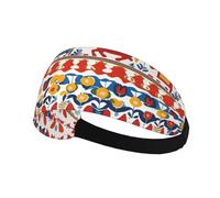 Bandeau de sport élastique pour YYHWHJDE Runner Motif suédois Dala Cheval Folk Doux Respirant Séchage rapide