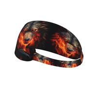 Bandeau de Sport élastique Red Wolf and Fire pour la Course à Pied, Le Cyclisme et Le Yoga. Ce Bandeau Respirant et Absorbant la Transpiration Convient à la Plupart des Hommes et des Femmes.