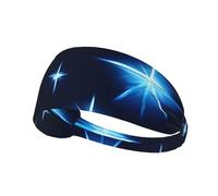 Bandeau de sport élastique unisexe avec étoiles bleues - Évacue l'humidité et élimine l'excès de transpiration - Convient pour les sports tels que le football, la course à pied, le yoga, etc.