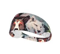 Bandeau de sport élastique unisexe avec loups et rennes, évacue l'humidité et élimine l'excès de sueur, convient pour les sports tels que le football, la course à pied, le yoga, etc.