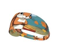 Bandeau de sport élastique WHJSHOP Busy Squirrel Stamp Spandex doux, respirant, séchage rapide