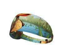 Bandeau de sport élastique WHJSHOP Cartoon Canard Stamp Spandex, doux, respirant, séchage rapide