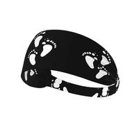 Bandeau de sport élastique WHJSHOP Cartoon Footprints Stamp Spandex, doux, respirant, séchage rapide