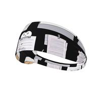 Bandeau de sport élastique WHJSHOP Cartoon Happy Note Every Day Stamp Spandex, doux, respirant, séchage rapide