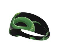 Bandeau de sport élastique WHJSHOP Cartoon Little Green Snake Stamp Spandex, doux, respirant, séchage rapide