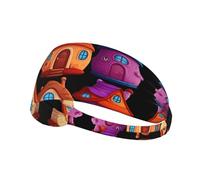 Bandeau de sport élastique WHJSHOP Cartoon Magic House Stamp Spandex, doux, respirant, séchage rapide